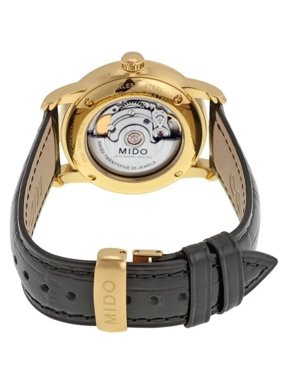 NWT Mido Baroncelli II Automatic White Dial Black Leather Men's Watch